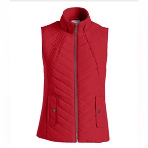 Lularoe Hunter Vest Plus Size 3X True Red Quilted Cotton Stretch Side Panels